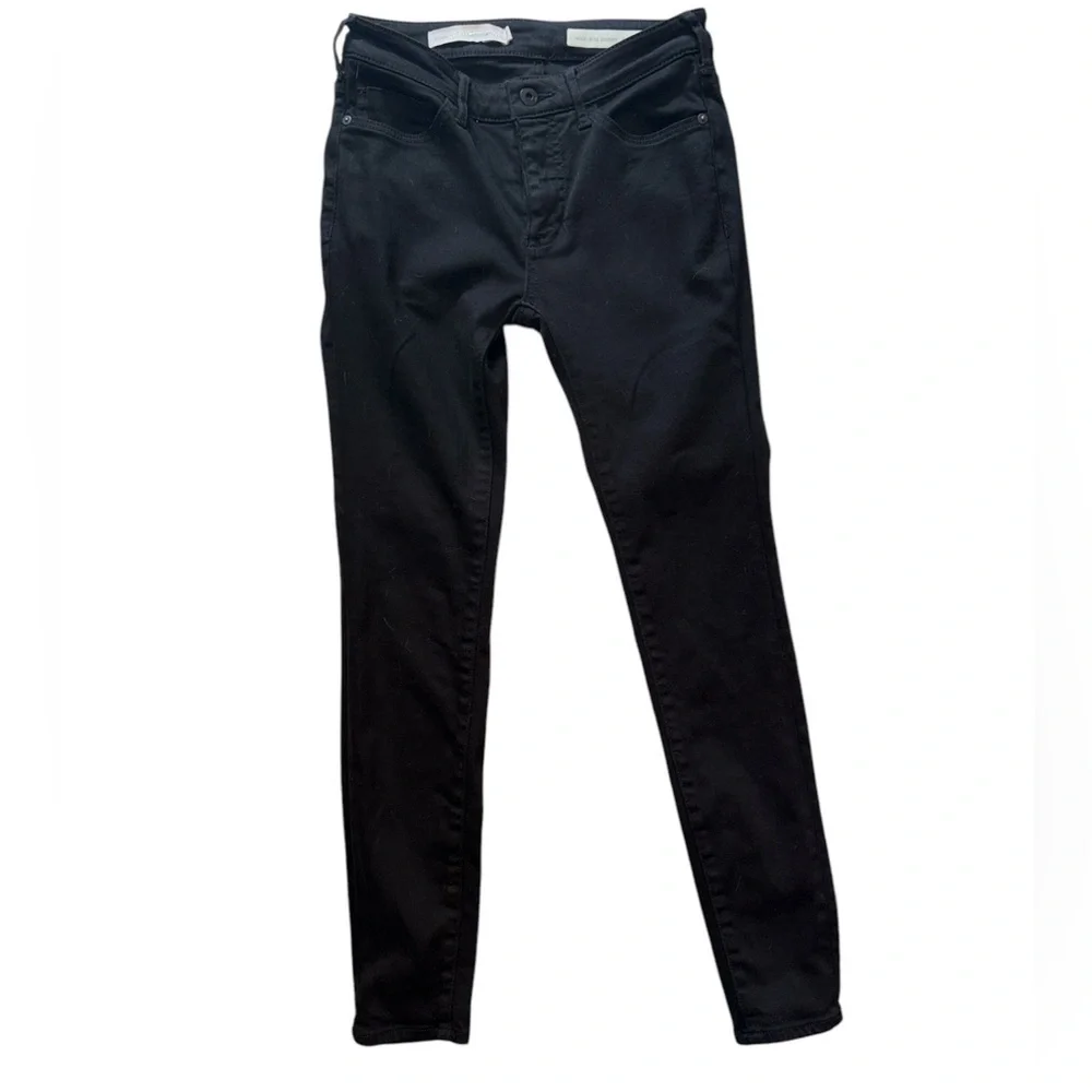 Anthropologie Pilcro and the Letterpress Jeans High Rise Skinny Black Denim  25 - Picture 3 of 14